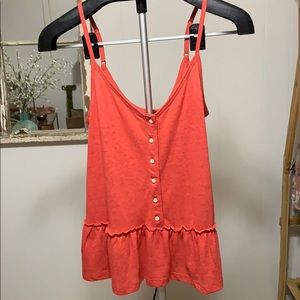 ABERCROMBIE AND FITCH- Rust Peplum Tank